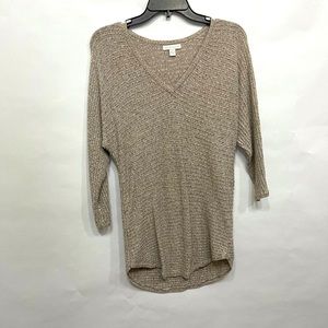 New York & Company tan and white sweater